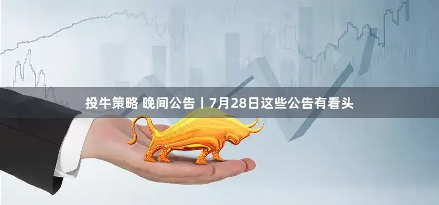 投牛策略 晚间公告丨7月28日这些公告有看头