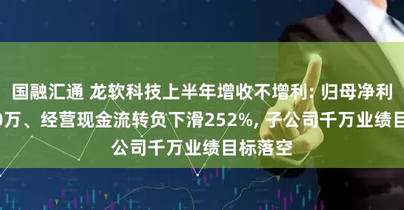 国融汇通 龙软科技上半年增收不增利: 归母净利亏1400万、经营现金流转负下滑252%, 子公司千万业绩目标落空